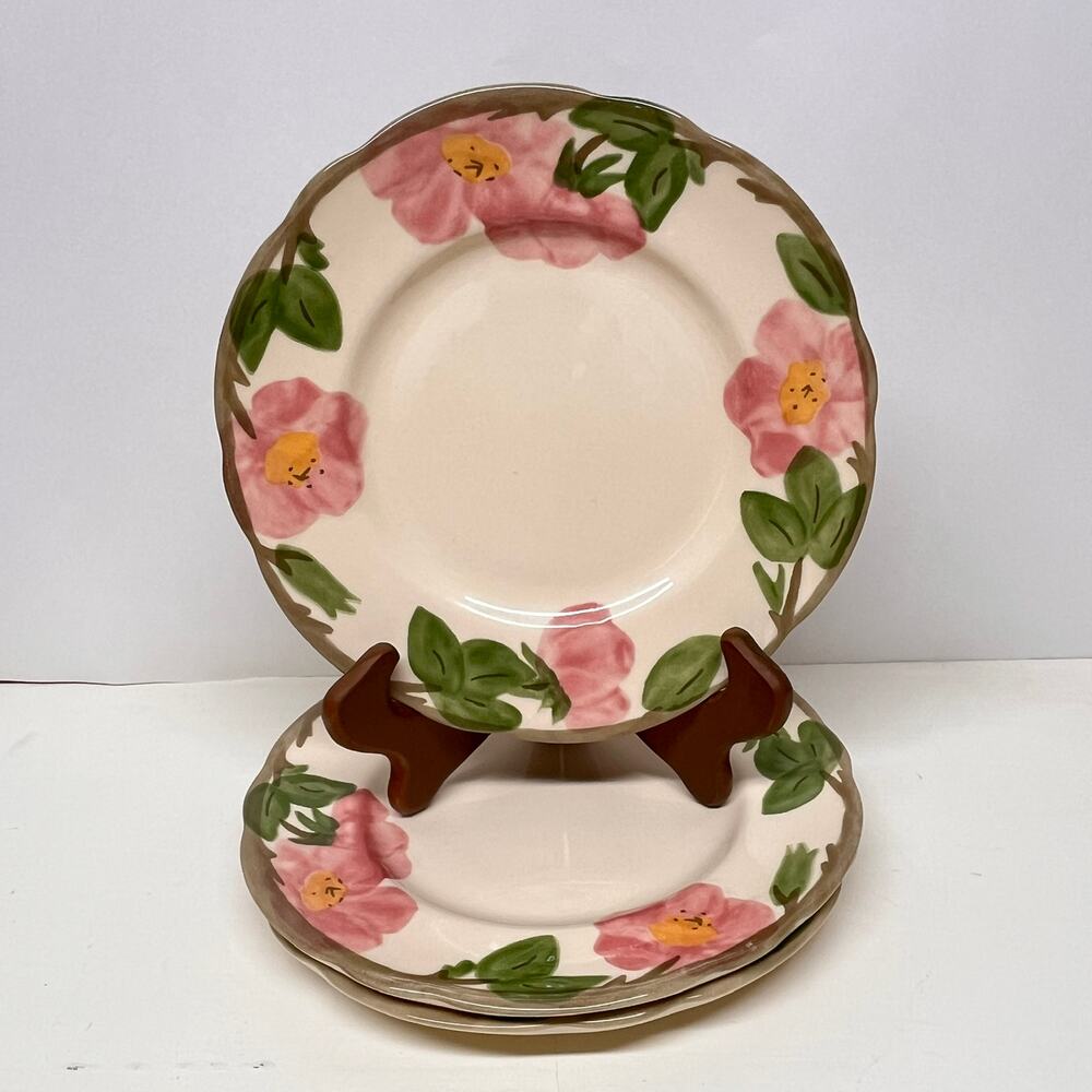 Vintage Franciscan Desert Rose Salad Plates Johnson Bros. Set of 3